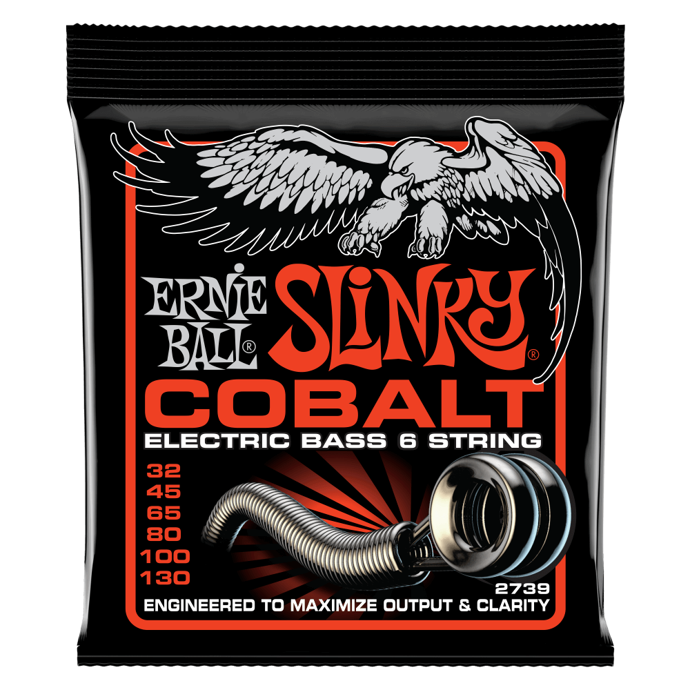 Ernie Ball Slinky Cobalt 6-String Electric Bass Strings 32-130 Gauge