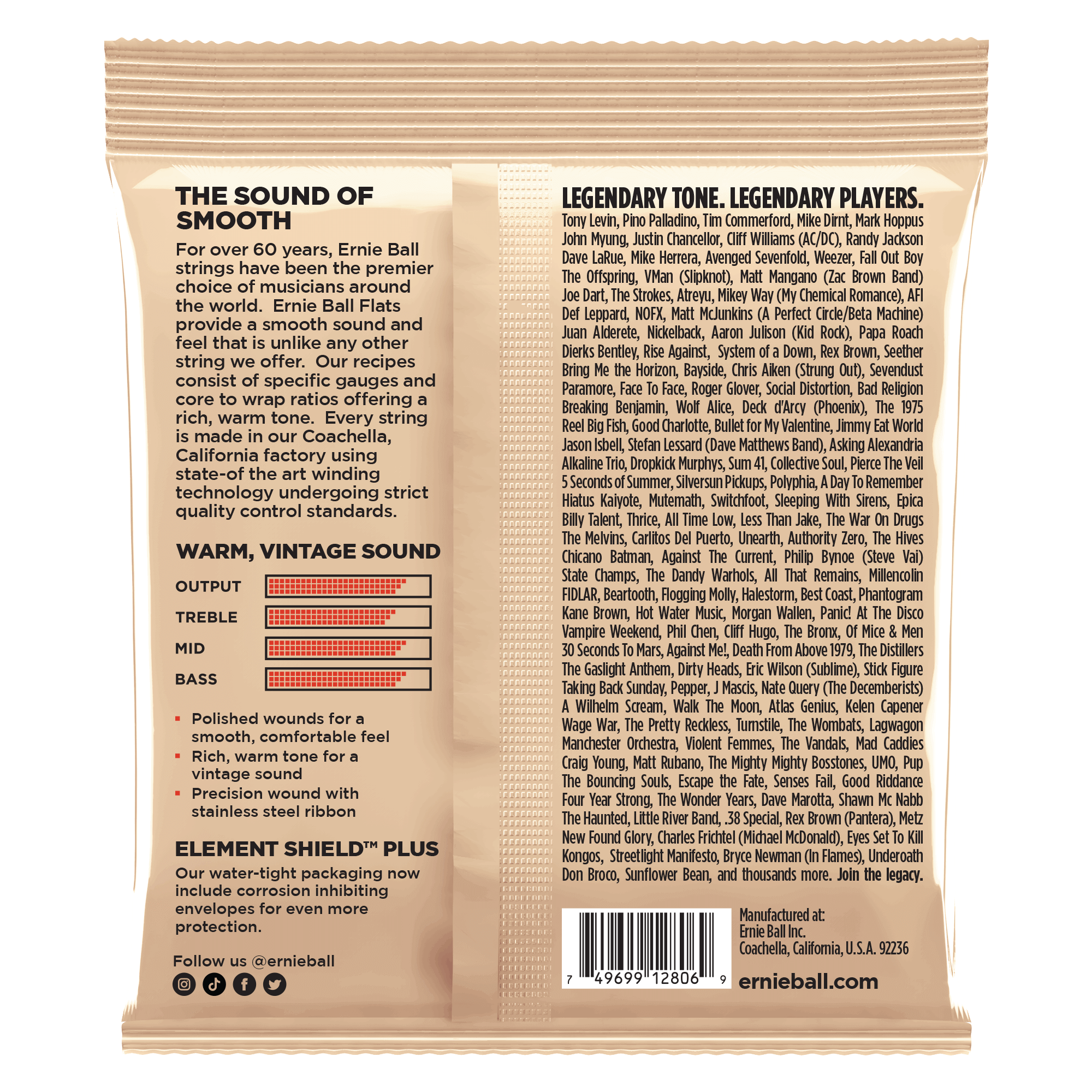 Ernie Ball Group 3 Stainless Steel Flatwound Electric Bass Strings 45-100 Gauge