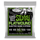 Ernie Ball Regular Slinky 5-String Flatwound Electric Bass Strings, 45-130 Gauge