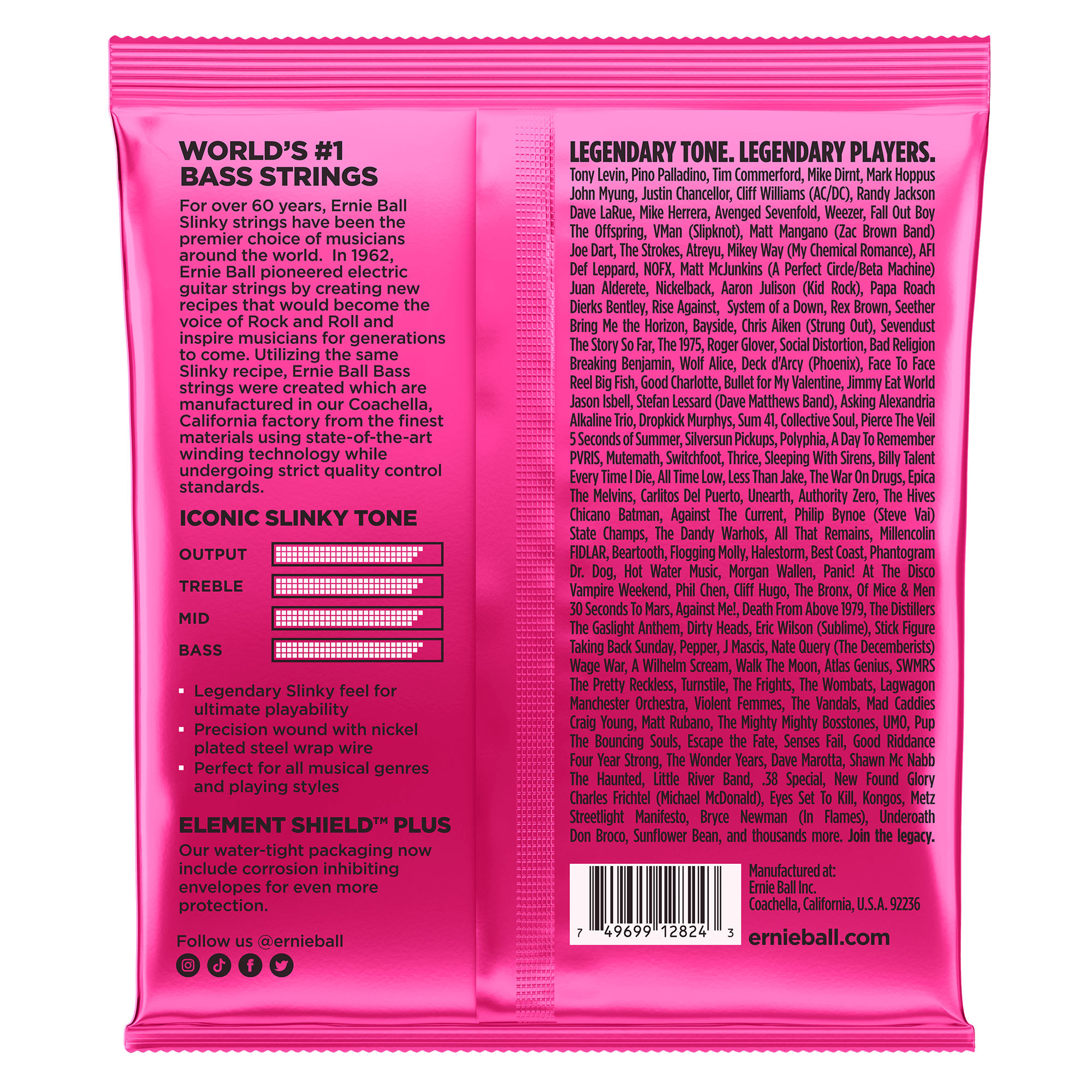 Ernie Ball Super Slinky Nickel Wound 5-String Electric Bass Strings 40-125 Gauge