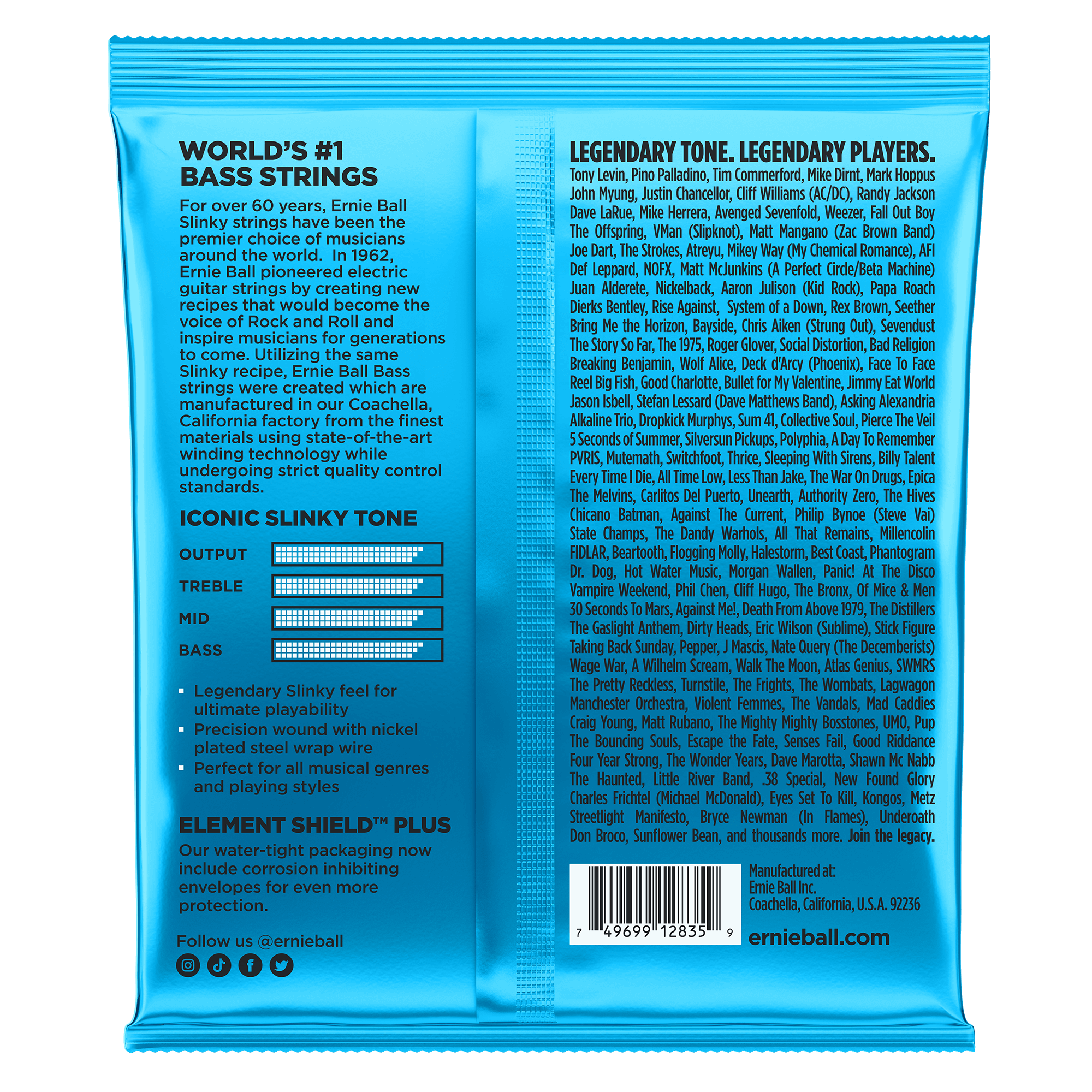 Ernie Ball Extra Slinky Nickel Wound Electric Bass Strings 40-95 Gauge