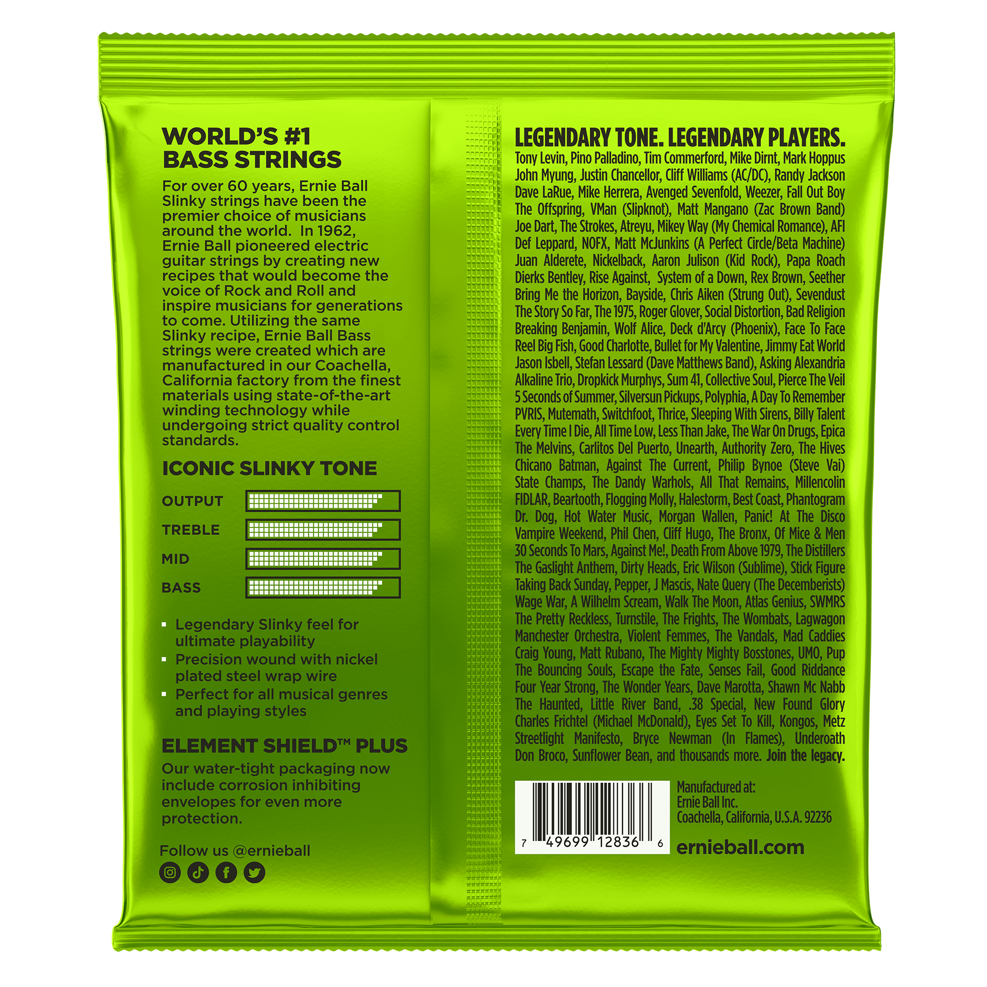 Ernie Ball Regular Slinky 5-String Nickel Wound Electric Bass Strings 45-130 Gauge