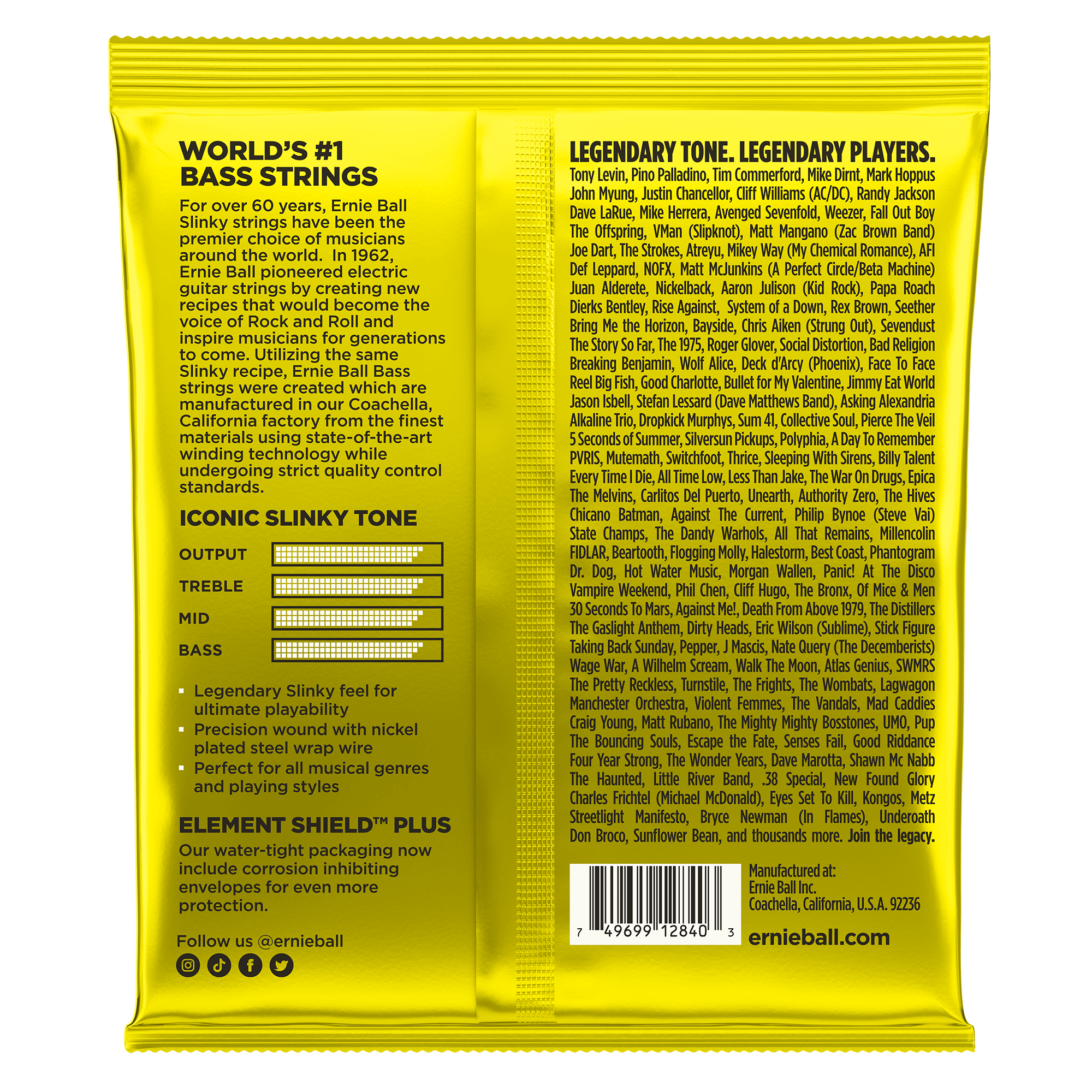 Ernie Ball Beefy Slinky Nickel Wound Electric Bass Strings 65-130 Gauge