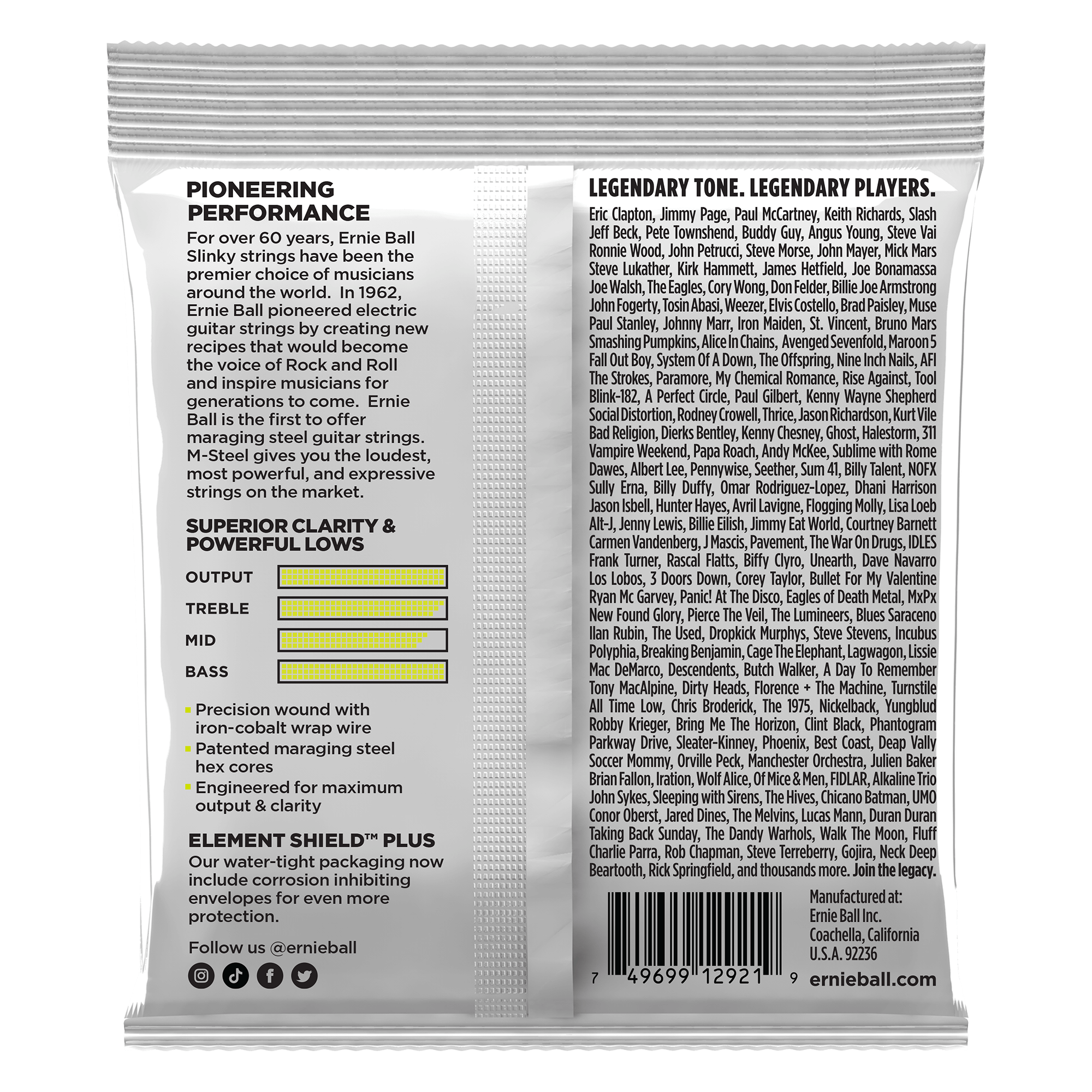 Ernie Ball Regular Slinky M-Steel Electric Guitar Strings 10-46 Gauge