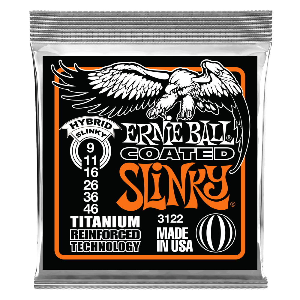 Ernie Ball Hybrid Slinky Coated Titanium RPS Electric Guitar Strings 9-46 Gauge