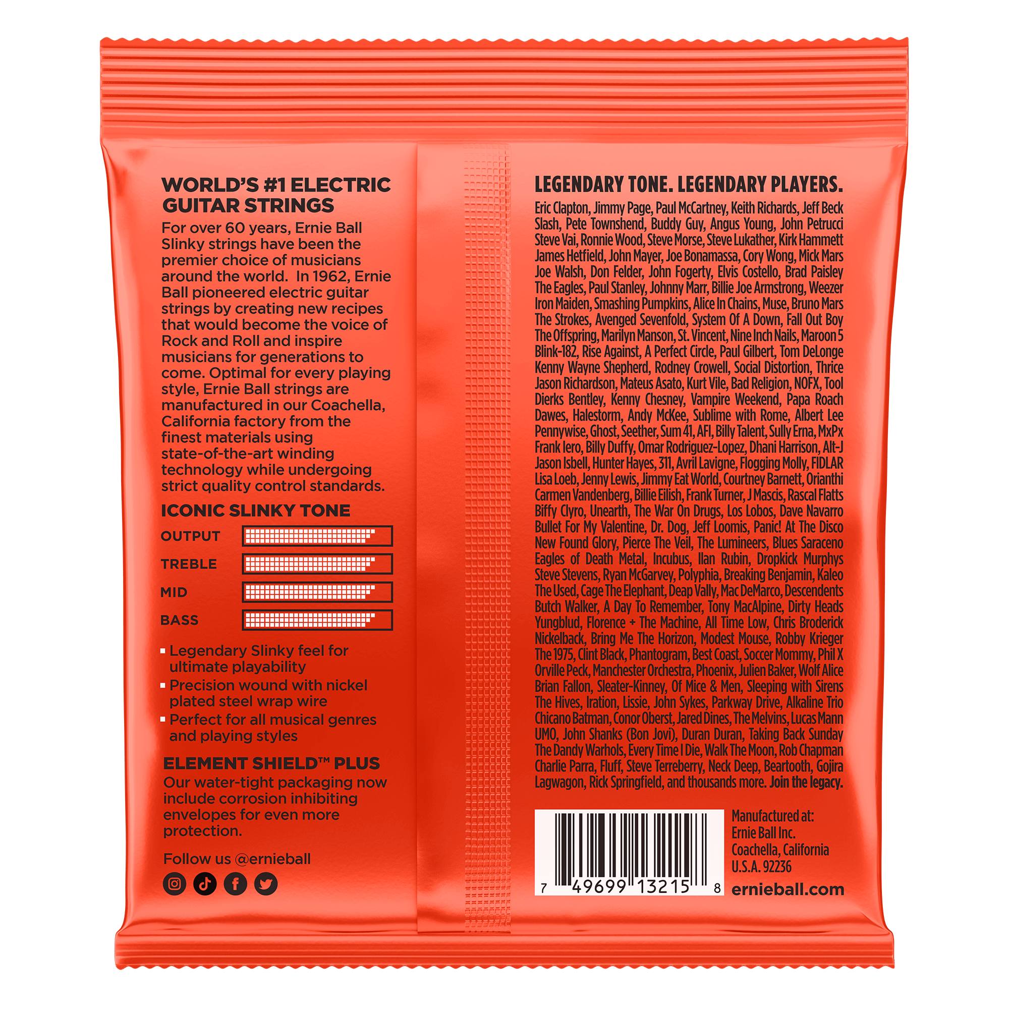 Ernie Ball Skinny Top Heavy Bottom Slinky Nickel Wound Electric Guitar Strings 10-52 Gauge - 3 Pack