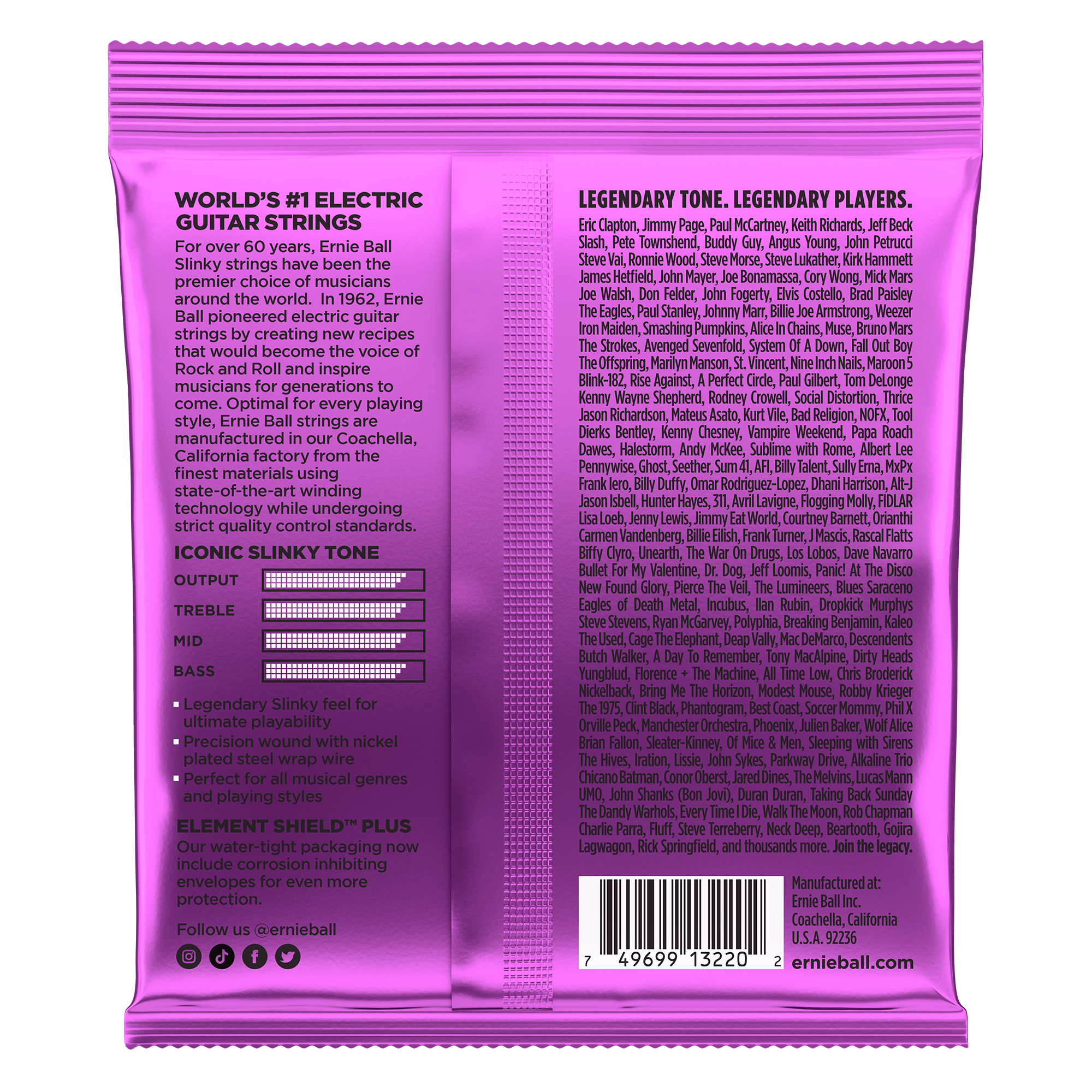 Ernie Ball Power Slinky Nickel Wound Electric Guitar Strings 11-48 Gauge - 3 Pack