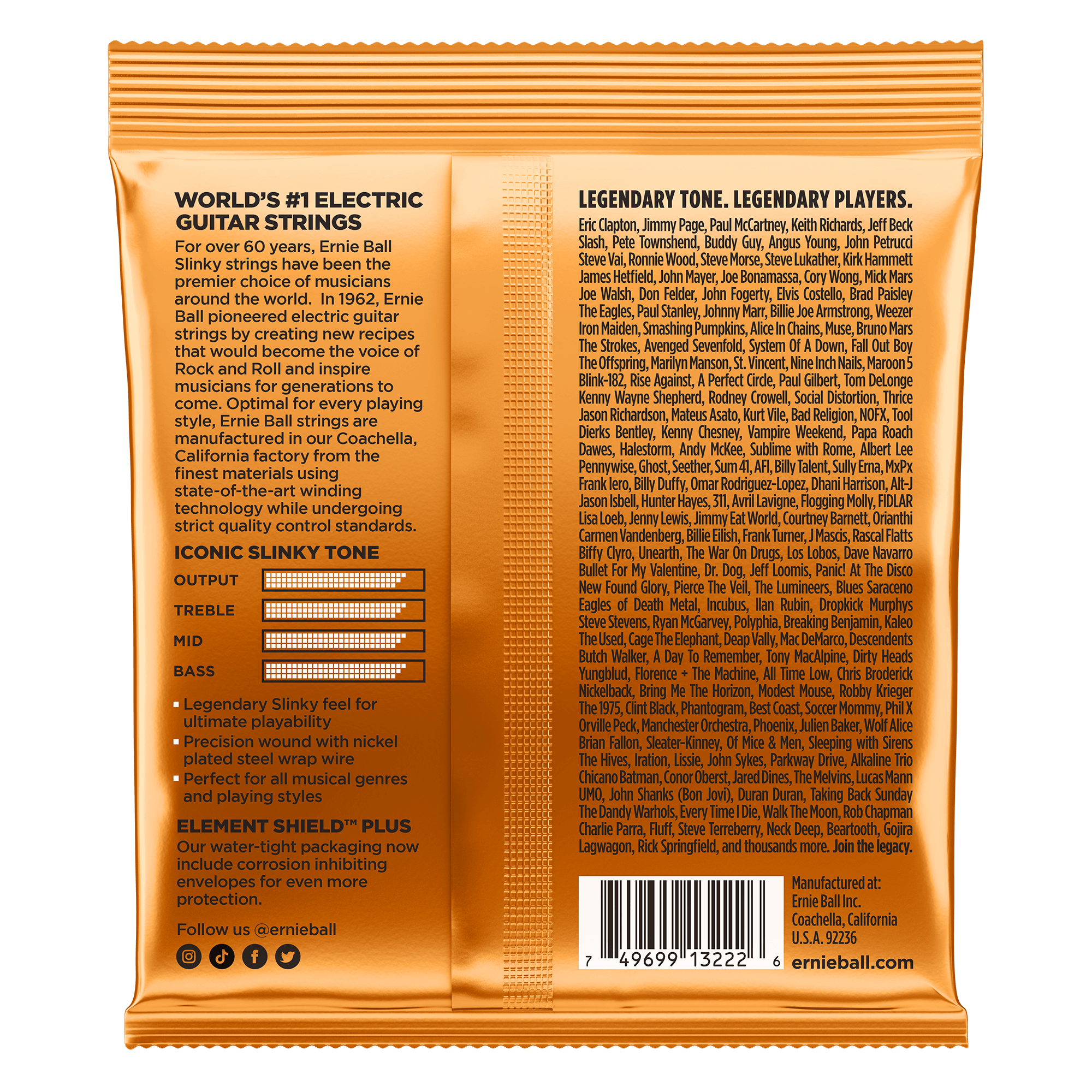 Ernie Ball Hybrid Slinky Nickel Wound Electric Guitar Strings 9-46 Gauge - 3 Pack