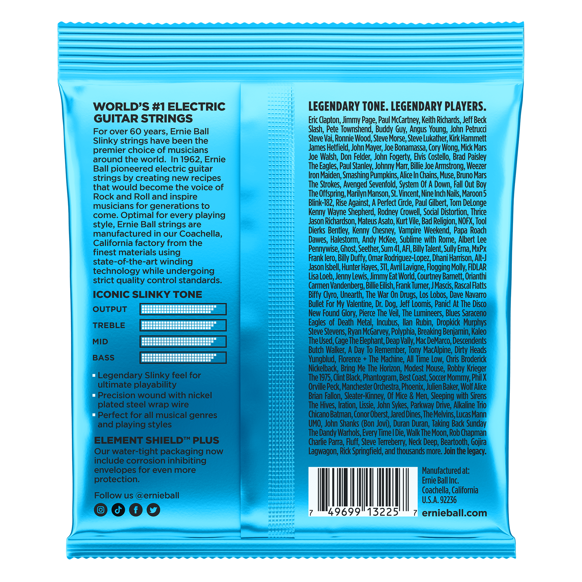 Ernie Ball Extra Slinky Nickel Wound Electric Guitar Strings 8-38 Gauge - 3 Pack