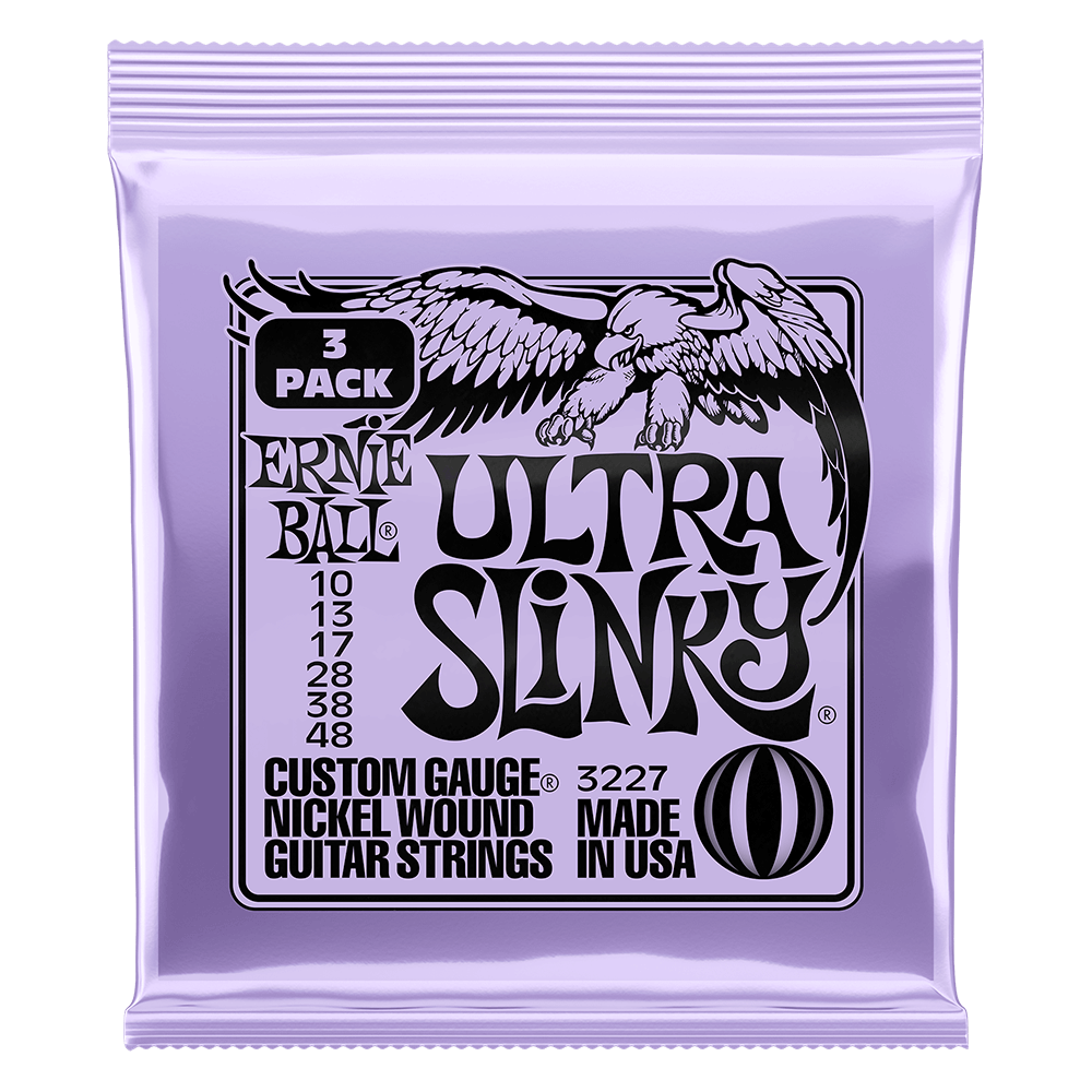 Ernie Ball Ultra Slinky Nickel Wound Electric Guitar Strings Gauge 10-48 - 3 Pack