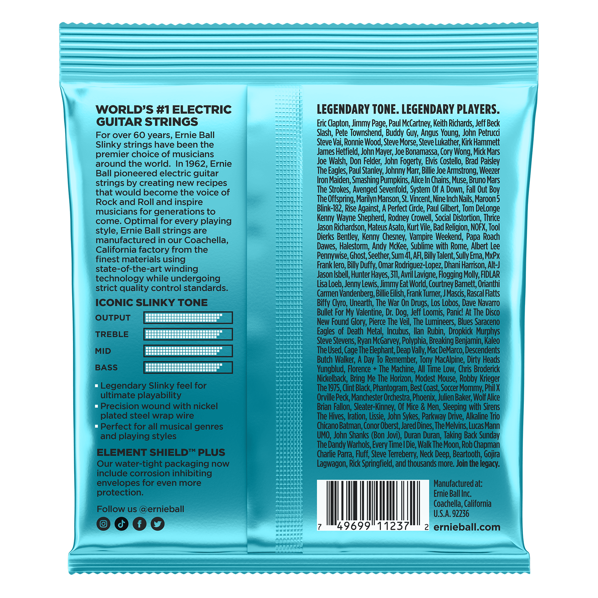 Ernie Ball Mighty Slinky Nickel Wound Electric Guitar Strings 8.5-40 Gauge - 3 Pack