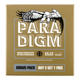 Ernie Ball Paradigm Light 80/20 Bronze Acoustic Guitar Strings 11-52 Gauge, 3 Pack