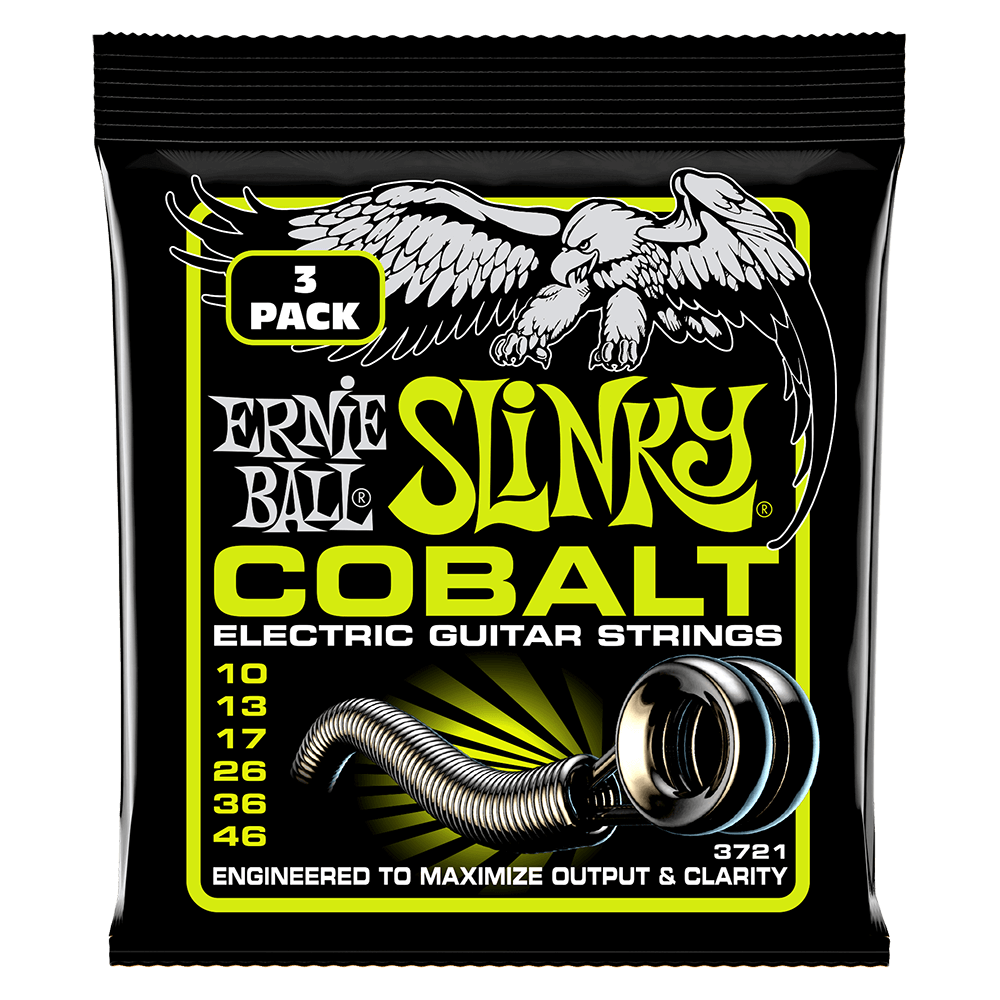 Ernie Ball Regular Slinky Cobalt Electric Guitar Strings 10-46 Gauge - 3 Pack
