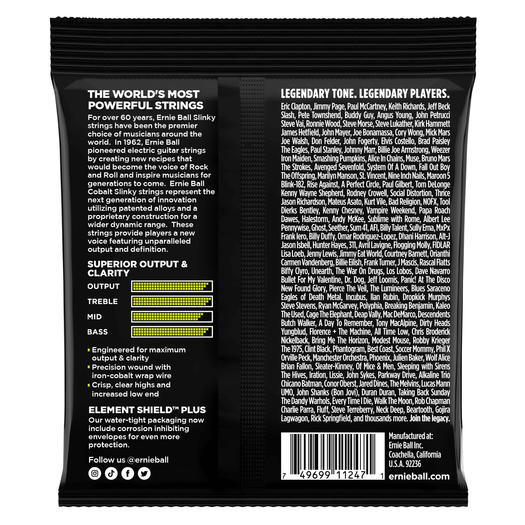 Ernie Ball Regular Slinky Cobalt Electric Guitar Strings 10-46 Gauge - 3 Pack