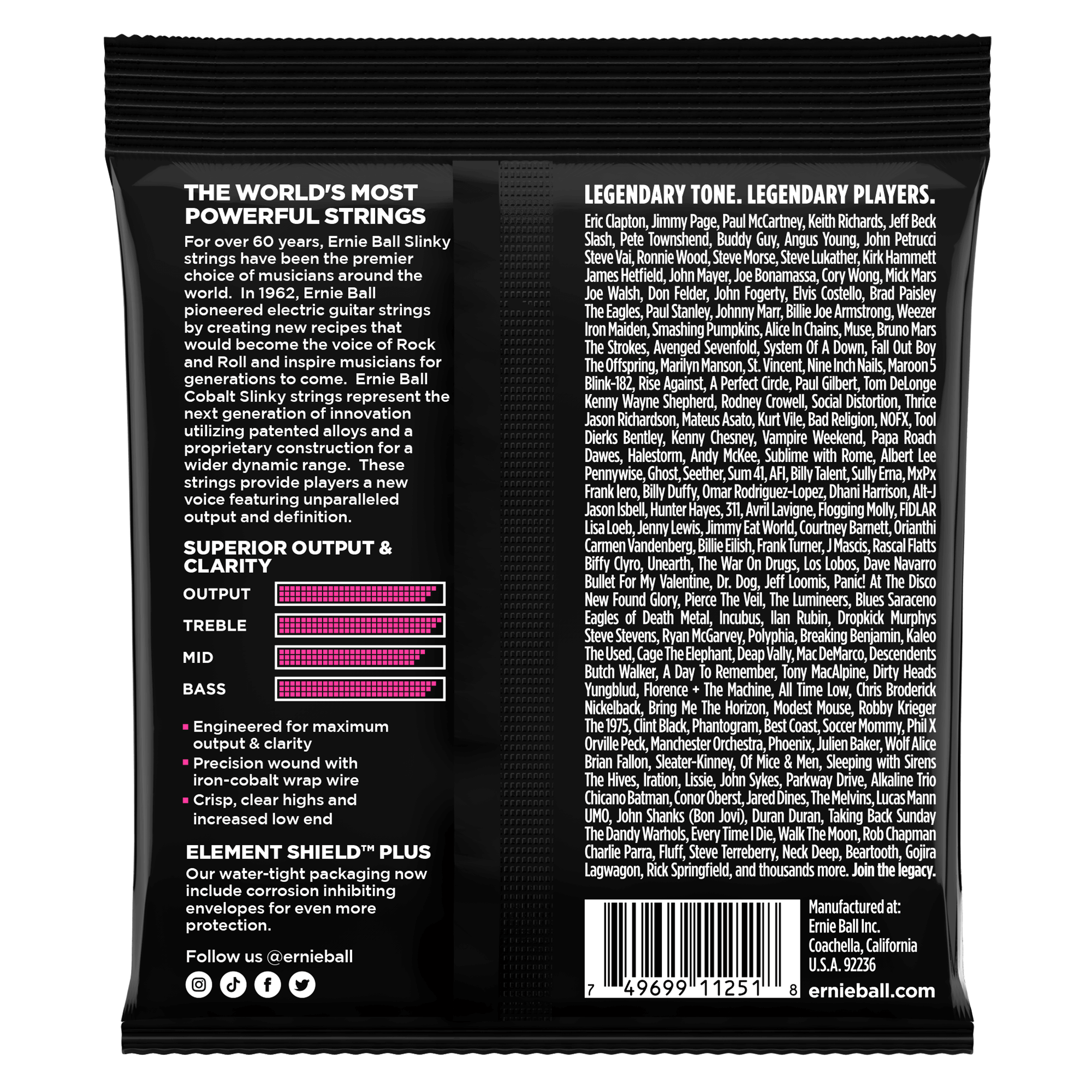 Ernie Ball Super Slinky Cobalt Electric Guitar Strings 9-42 Gauge - 3 Pack