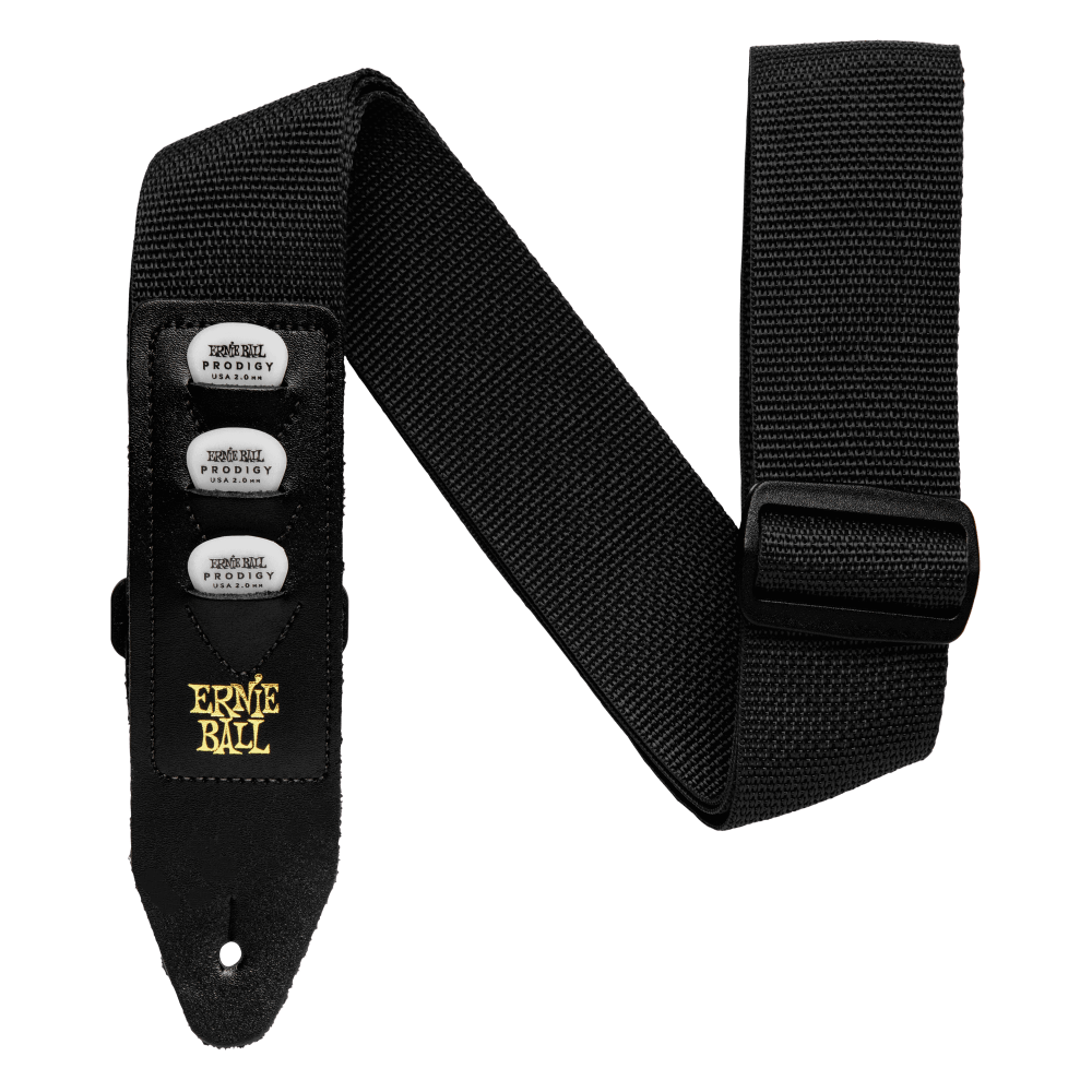 Ernie Ball Polypro Pickholder Guitar Strap/Bass Strap - Black