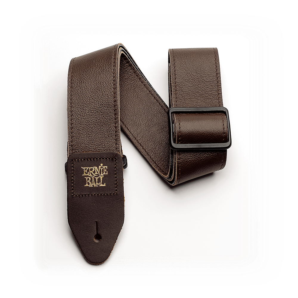 Ernie Ball Tri-Glide Italian Leather Guitar Strap in Brown
