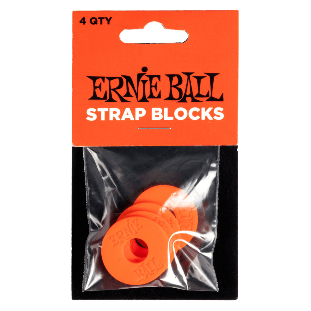 Ernie Ball Guitar Strap Blocks 4 Pack in Red