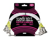 Ernie Ball Angle / Angle Patch Cable 3 Pack, White, 30cm Length