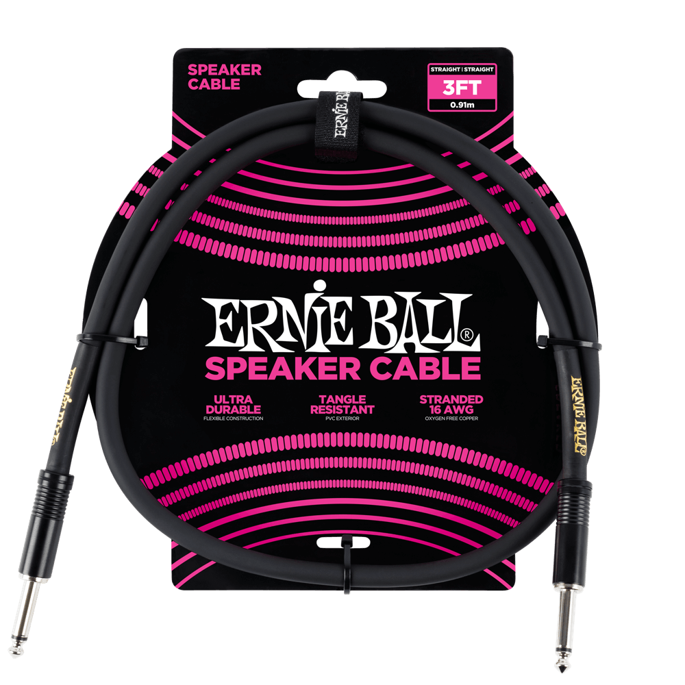 Ernie Ball 3ft Straight Speaker Cable