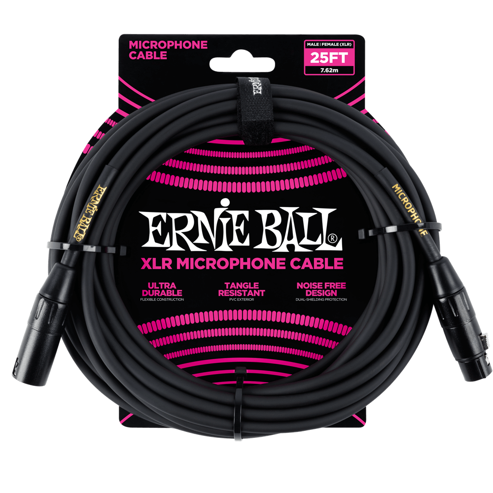 Ernie Ball 25ft Male/Female XLR Microphone Cable