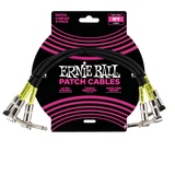 Ernie Ball 1ft Angle/Angle Patch Cable 3 Pack, Black