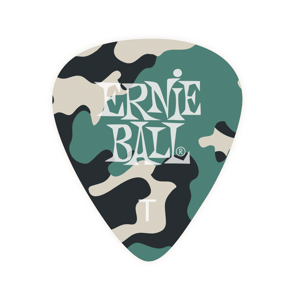 Ernie Ball Thin Gauge Camouflage Cellulose Picks 12 Pieces