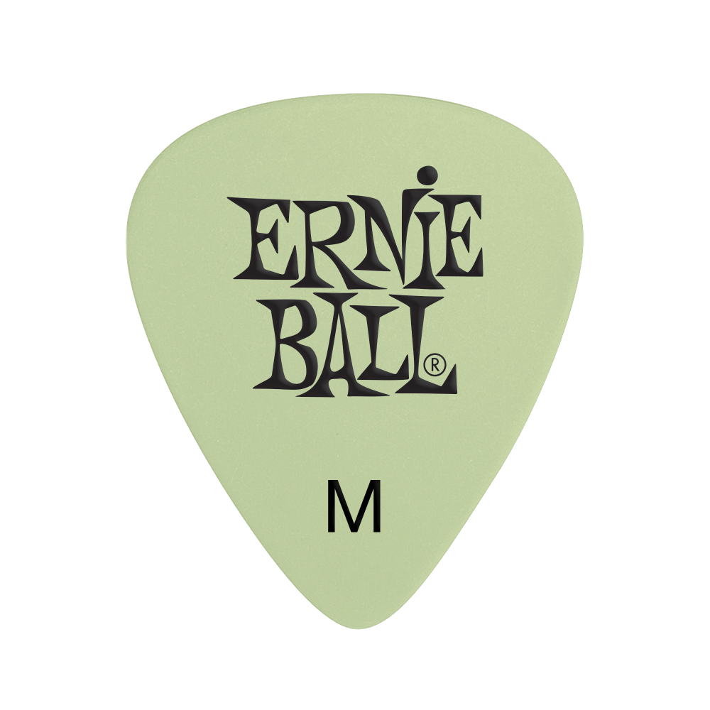 Ernie Ball Super Glow Cellulose Medium Gauge Guitar Picks, Bag of 12