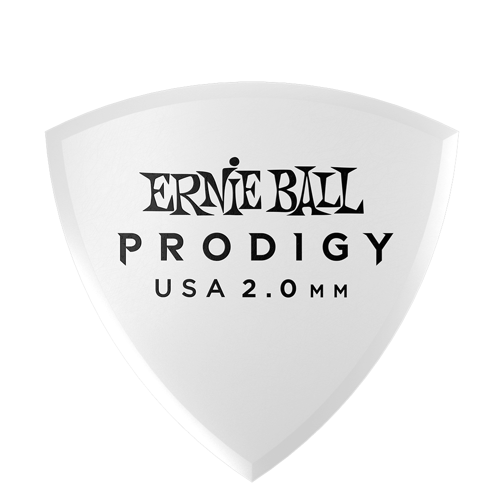 Ernie Ball 2.0 mm Shield Prodigy Picks 6 Pack in White