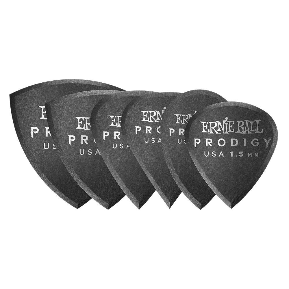 Ernie Ball 2.0 mm Multipack Prodigy Picks 6 Pack in Black