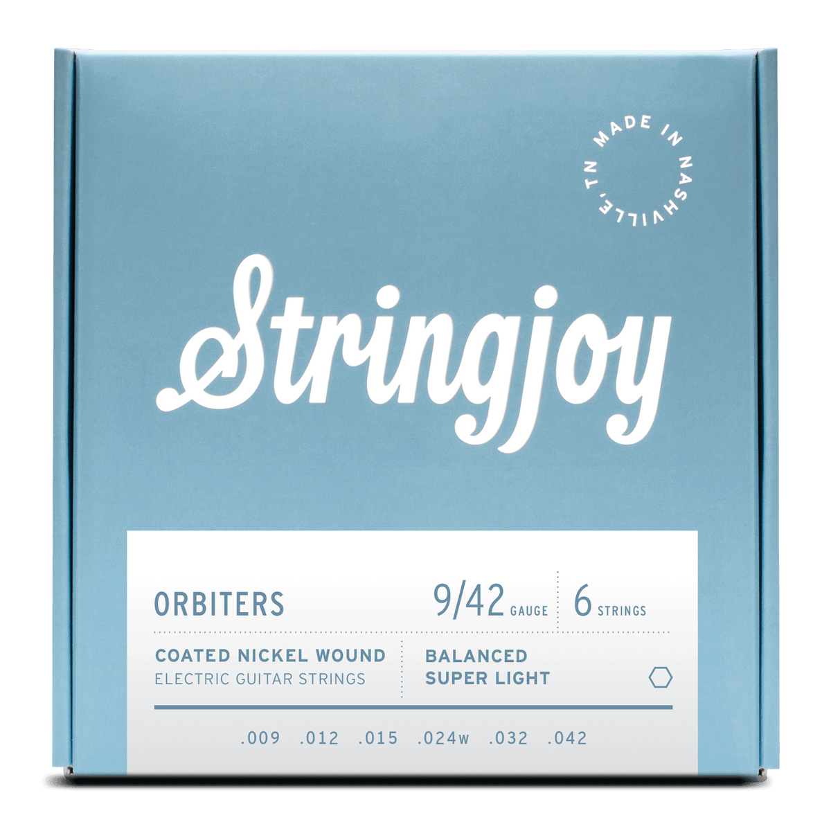 Stringjoy Orbiters Balanced Super Light Gauge (9-42) Coated Nickel Wound Electric Guitar Strings