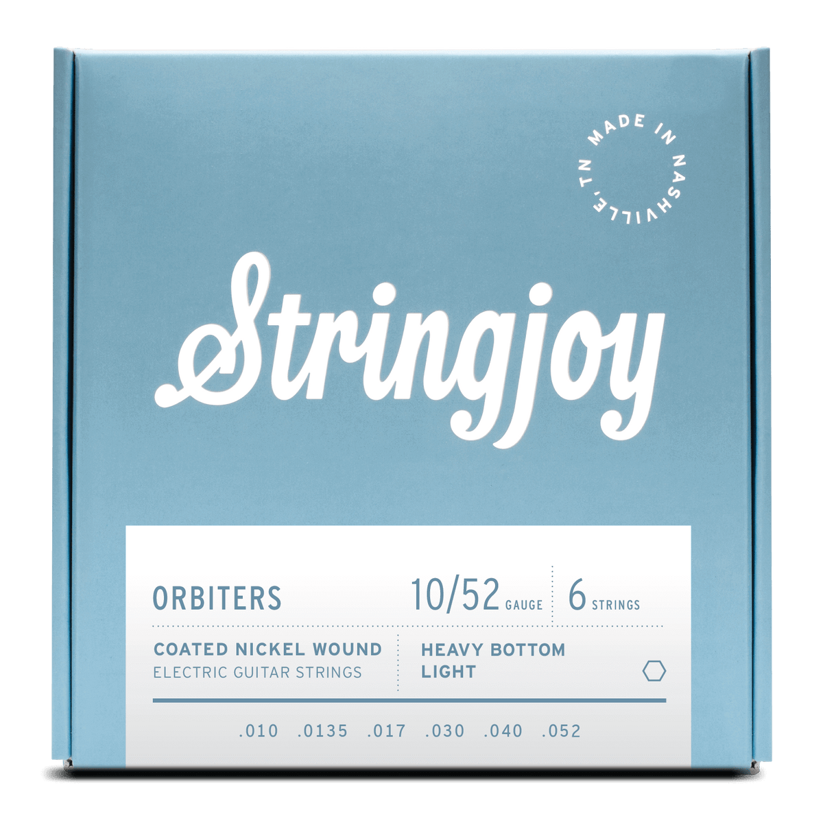 Stringjoy Orbiters Heavy Bottom Light Gauge (10-52) Coated Nickel Wound Electric Guitar Strings