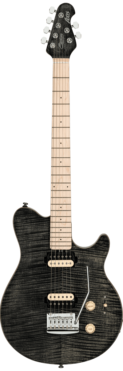 Sterling By Music Man Axis AX3 Electric Guitar - Stunning Flame Maple Top in Translucent Black Finish