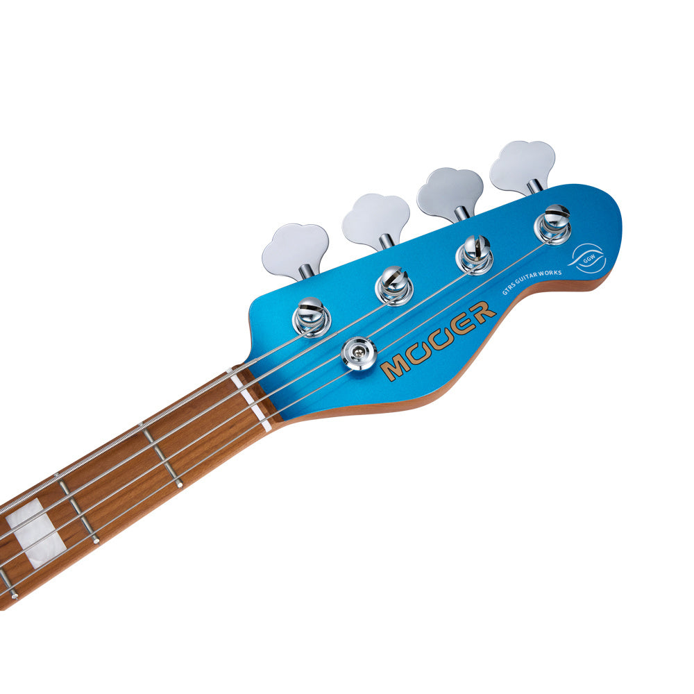 Mooer MBJ410 Bass Guitar in Metal Blue with Gigbag