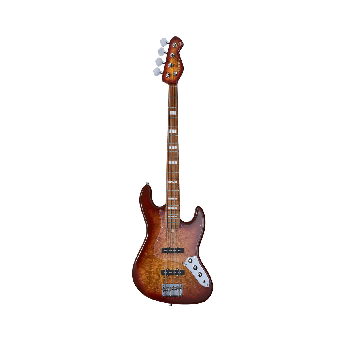 Mooer MBJ420 Bass Guitar in Red Burst with Gigbag