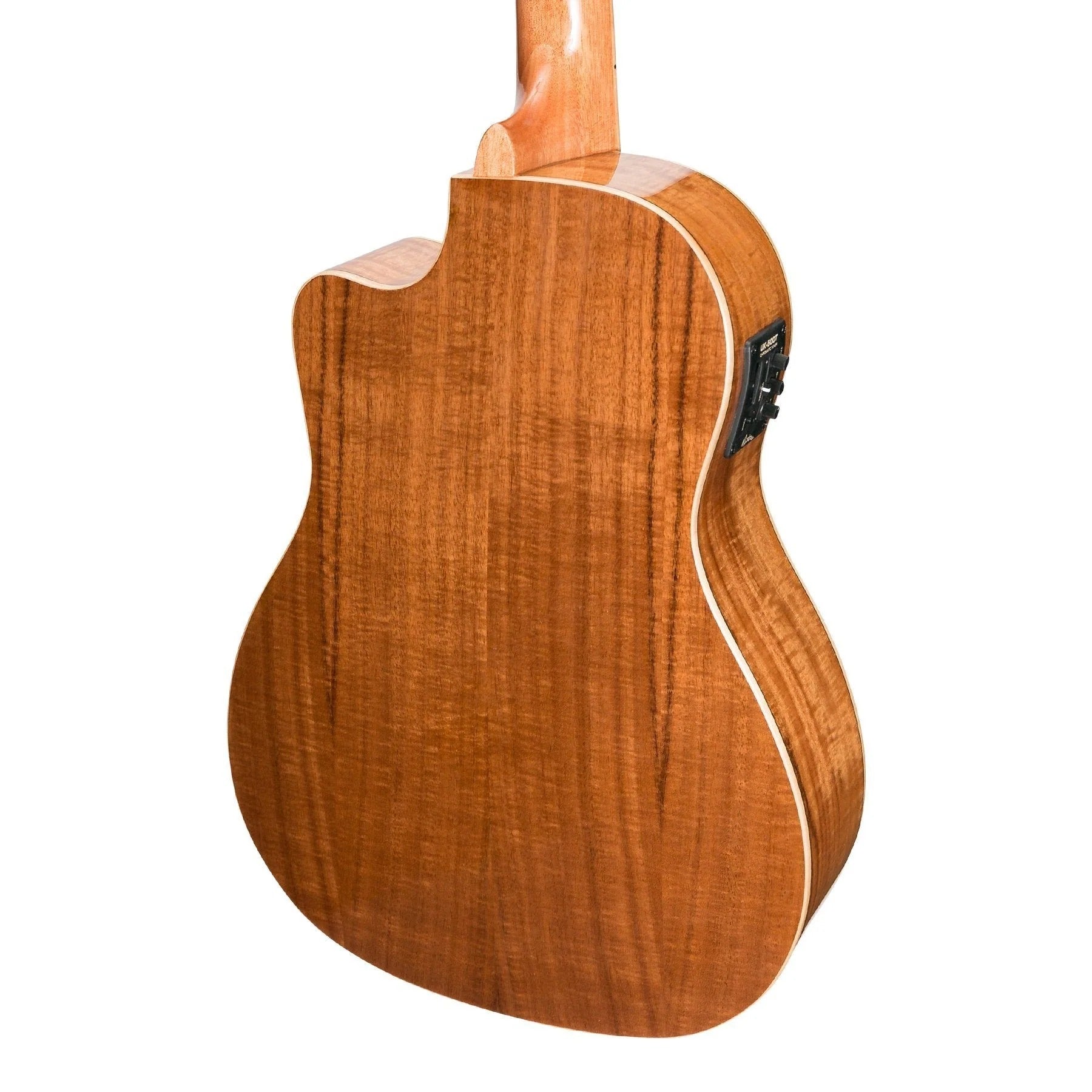 Martinez Southern Belle 8 Series Koa Electric Cutaway Baritone Ukulele with Hard Case (Natural Gloss)