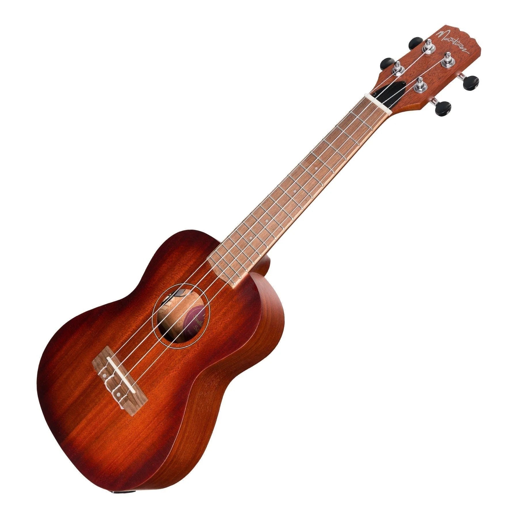 Martinez Southern Belle 6 Series Mahogany Electric Concert Ukulele with Hard Case (Sunburst)