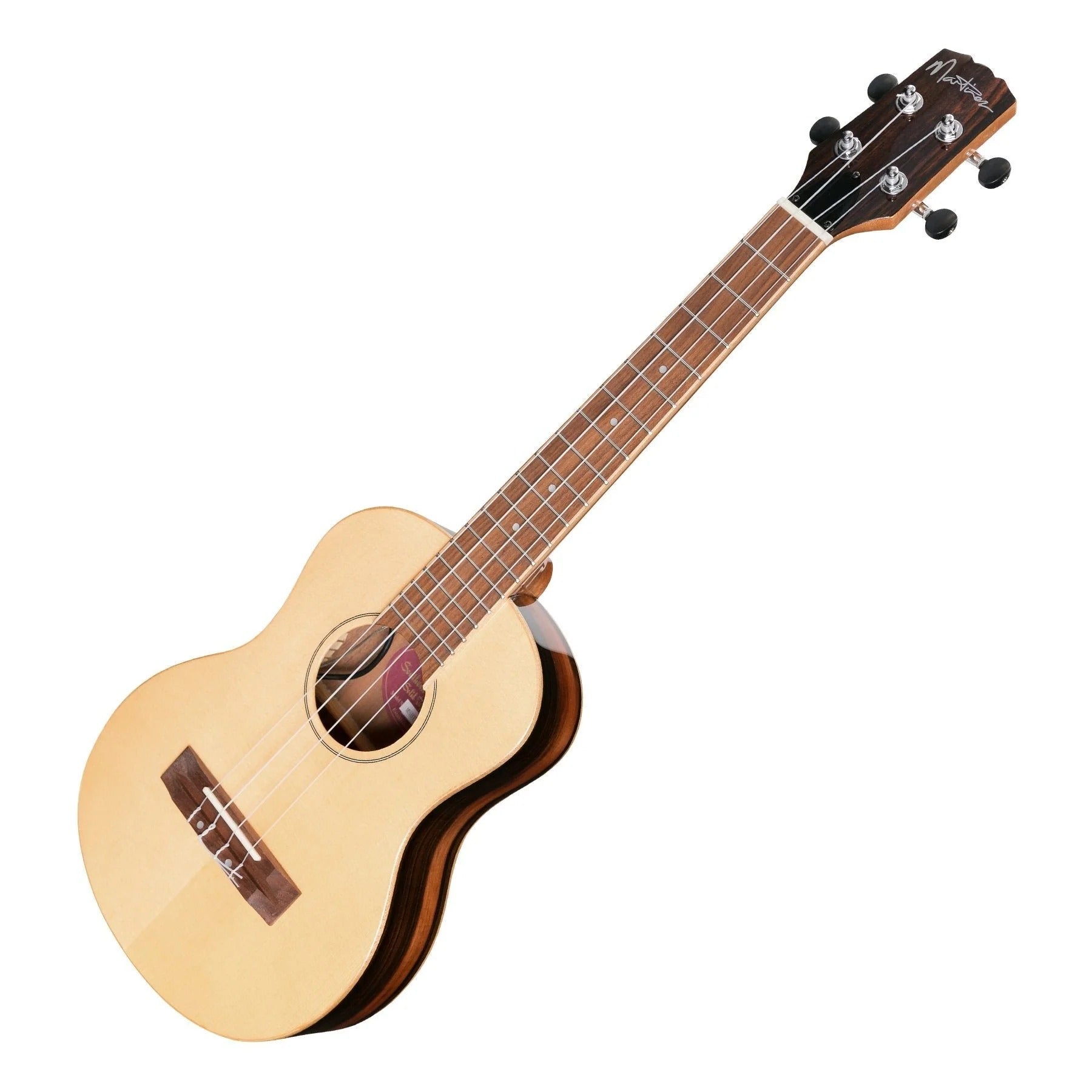 Martinez Southern Belle 7 Series Spruce Electric Tenor Ukulele with Hard Case (Natural Gloss)