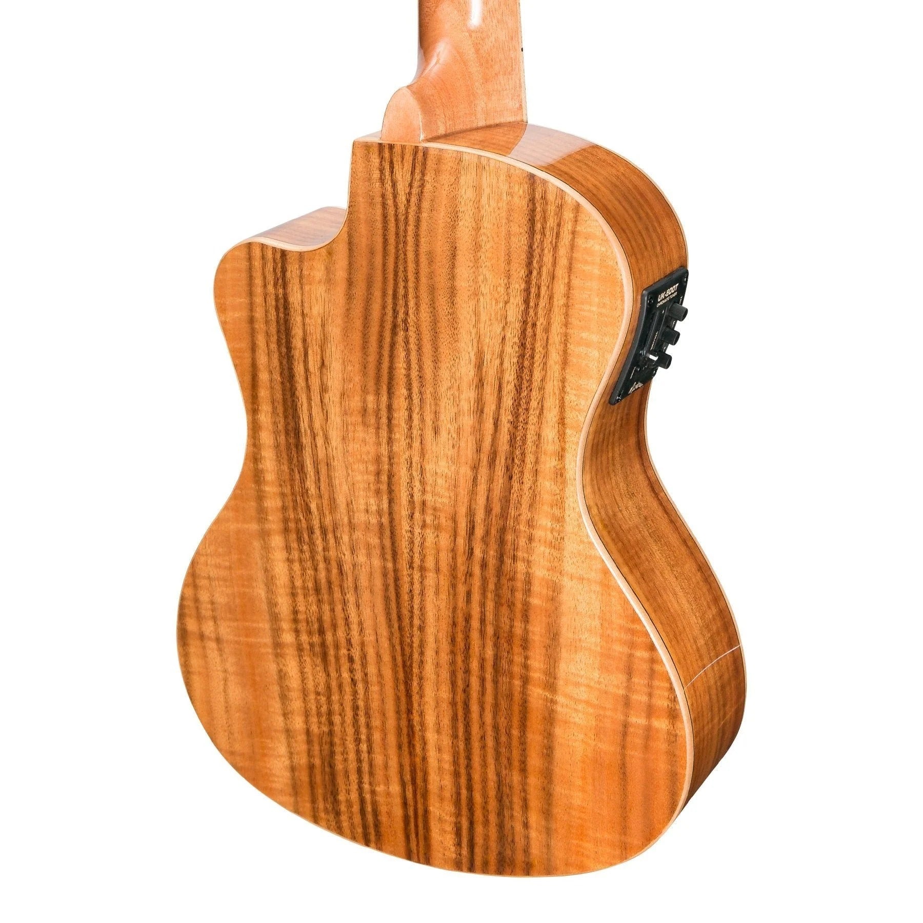 Martinez Southern Belle 8 Series Tenor Ukulele - Solid Koa Top Electric Cutaway with Hard Case (Natural Gloss)