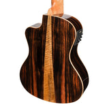 Martinez Southern Belle 7 Series Tenor Ukulele - Solid Spruce Top Electric Cutaway with Hard Case (Natural Gloss)