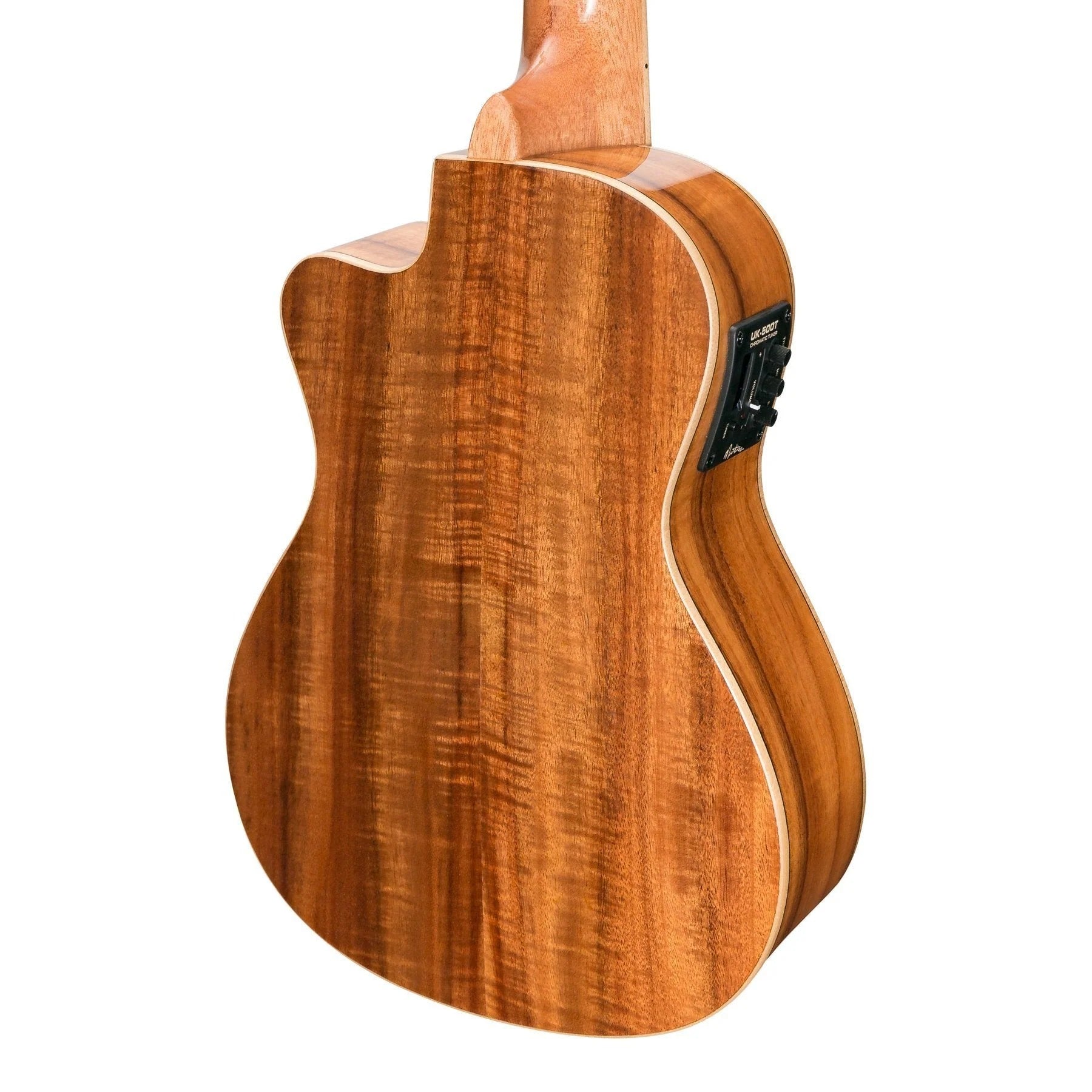 Martinez Southern Belle 8 Series Koa Electric Cutaway Concert Ukulele with Hard Case (Natural Gloss)