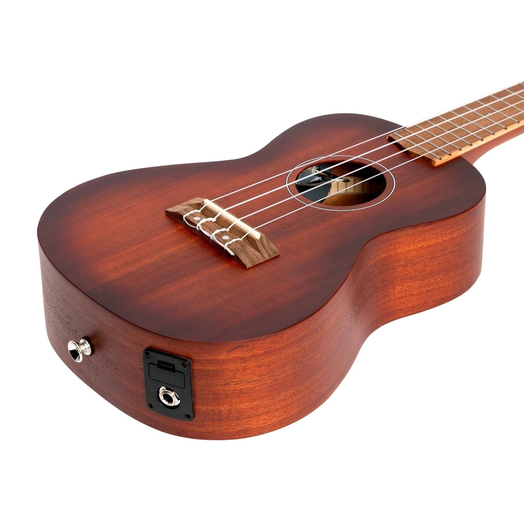 Martinez Southern Belle 6 Series Mahogany Electric Concert Ukulele with Hard Case (Sunburst)