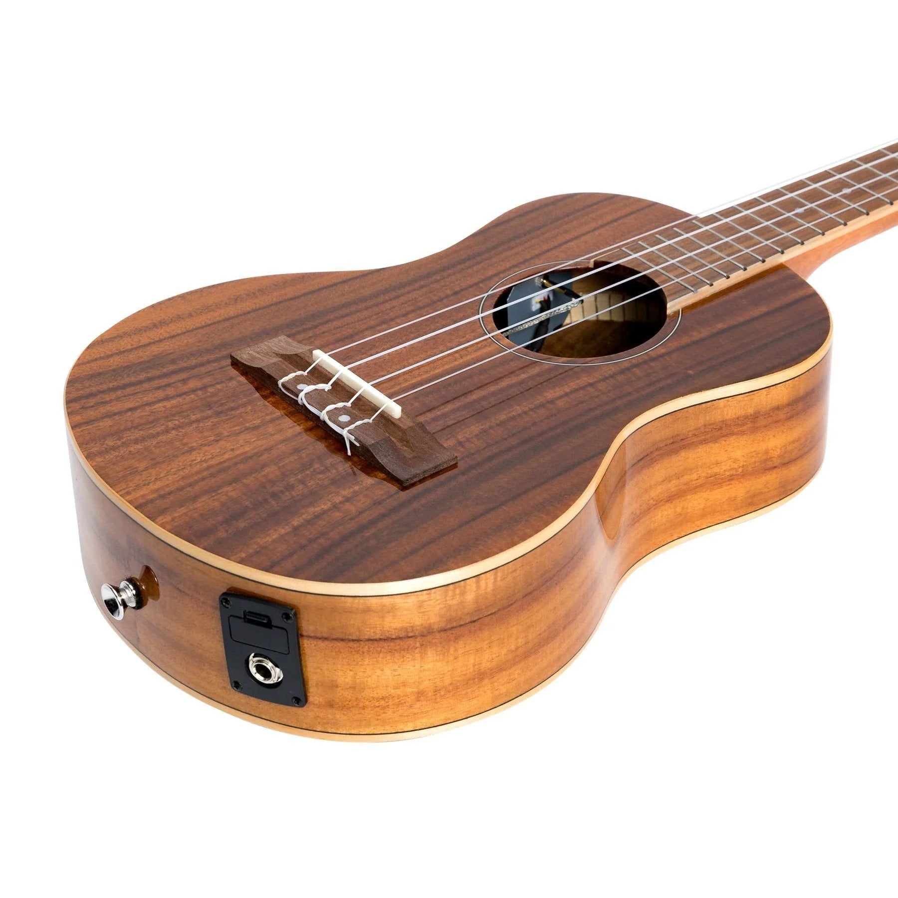 Martinez Southern Belle 8 Series Koa Electric Tenor Ukulele - Premium Solid Top with Hard Case