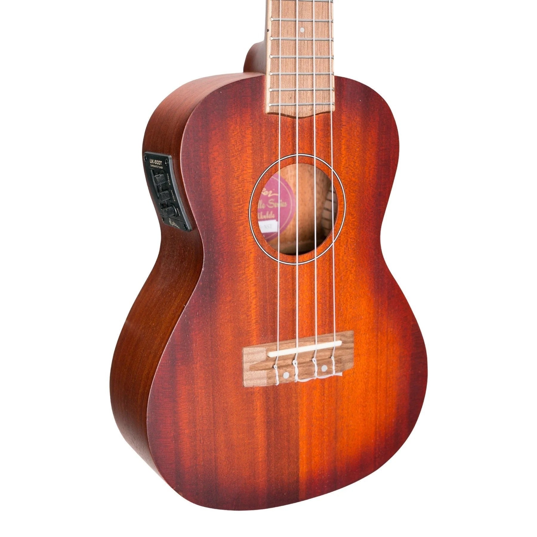 Martinez Southern Belle 6 Series Mahogany Electric Concert Ukulele with Hard Case (Sunburst)