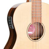 Martinez Southern Belle 7 Series Baritone Ukulele - Solid Spruce Top Electric with Hard Case