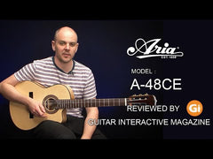 Aria A48 Series Acoustic Electric Thin Body Classical Guitar with Cutaway
