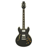 Aria TA-CLASSIC Semi-Hollow Electric Guitar in Black Gloss