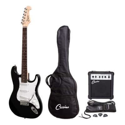 CASINO ST-STYLE ELECTRIC GUITAR AND 10 WATT AMPLIFIER PACK (BLACK)