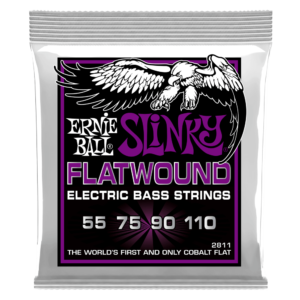 Ernie Ball Power Slinky Flat wound Electric Bass Strings 55-110 Gauge