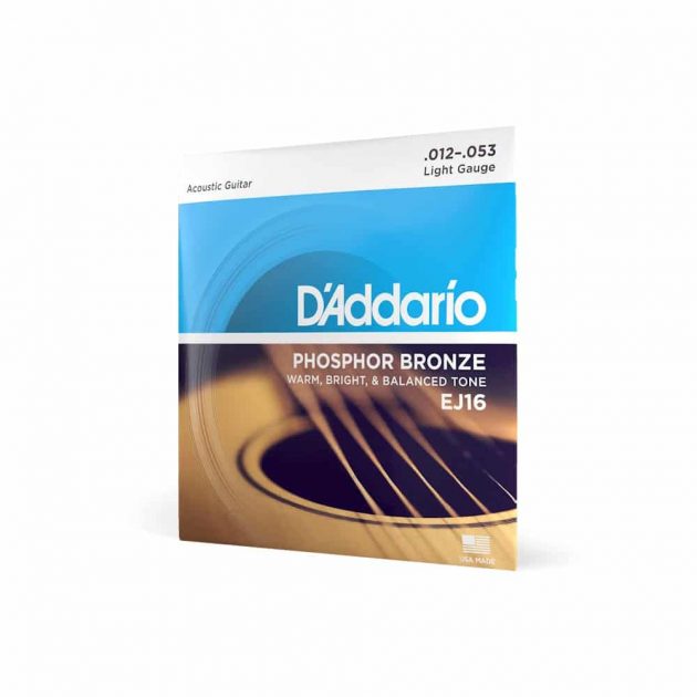D Addario EJ16 Phosphor Bronze Acoustic Guitar Strings, Light, 12-53